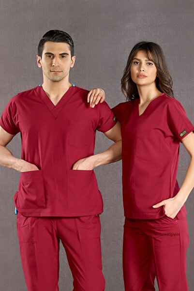 ÇİZGİ MEDİKAL Model terikotonskog hirurškog odela u bordo boji dr. Greja, uni...