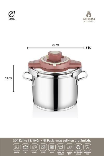 Amboss Ocean 4-6 Litre Matik Düdüklü Tencere Seti (ROSE)