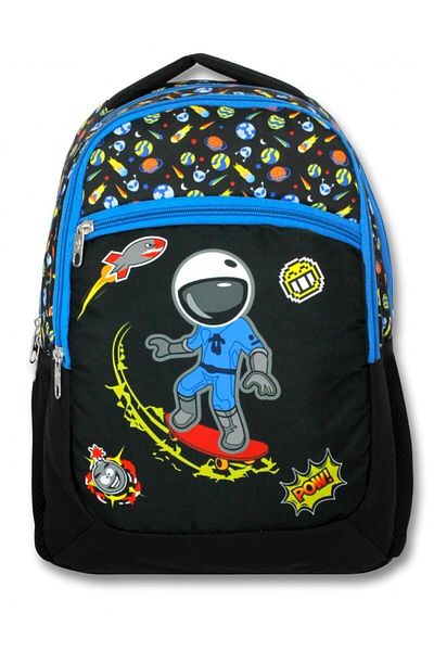ÜMİT ÇANTA Cennec Black Blue Astronaut Boys Primary School School Backpack - Three Compartments