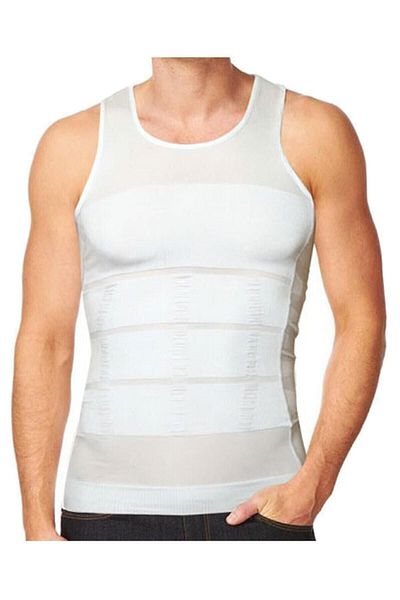 Momslab Men's White Slim N Lift Belly Slimming Recovery Athlete Corset