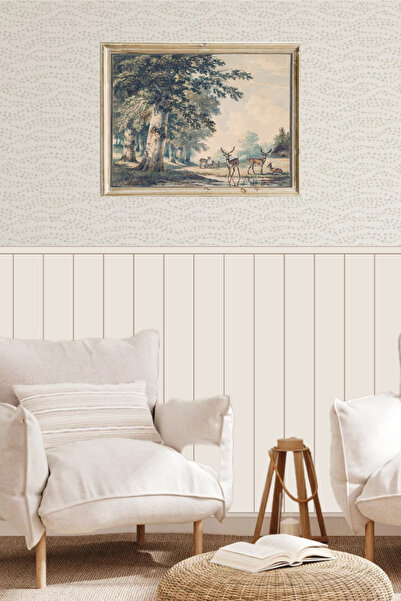 Duende Sticker ملصق DUENDE - لوحة ديكور مخططة بمظهر خشبي لغرفة الأطفال - ملصق...