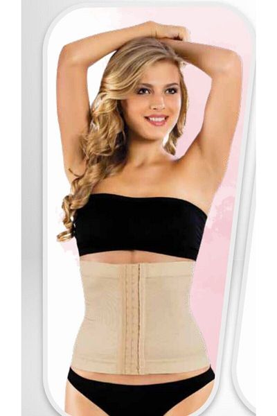Momslab Women's Beige Agraphed Waist Corset