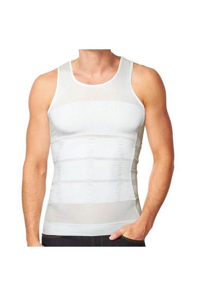 Momslab Men's White Corset Tank Seamless