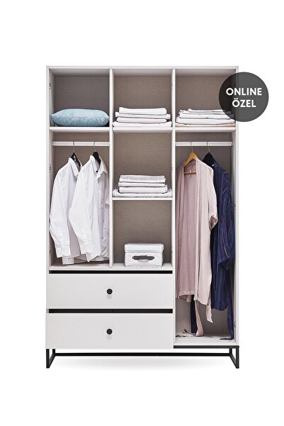 Enza Home Kalinsta 3 Kapaklı Gardırop - Beyaz