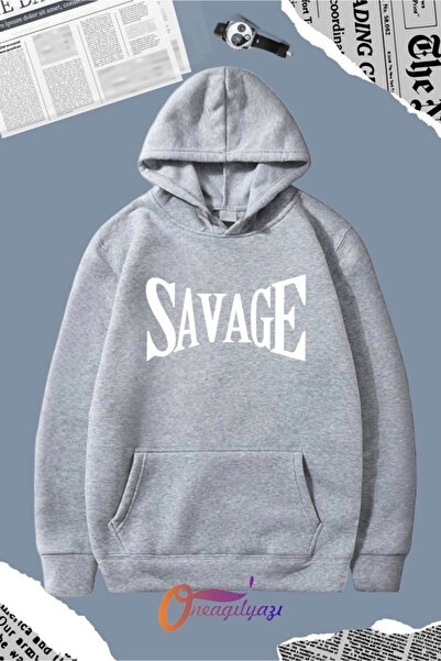 oneagılyazı Savage Baskılı Unisex Sweatshirt Hoodie