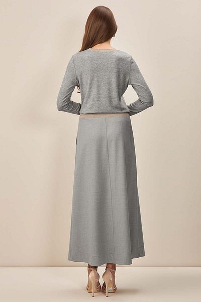 Guitar Gray A-line Woven Skirt