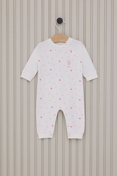 U.S. Polo Assn. Baby Girl Cream Jumpsuit