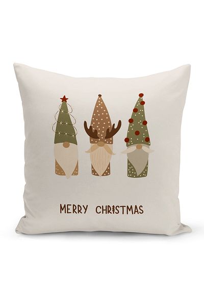 Bertille Home New Year Series Double Sided Digital Printed Throw Pillow Case (Christmas Christmas Cushion Cover)