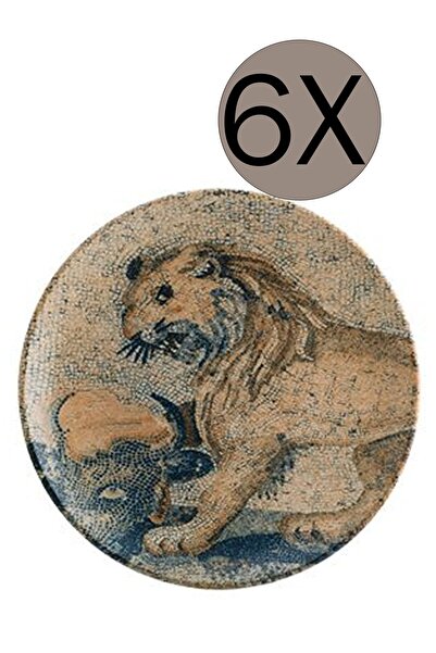 Bonna Porselen Mezopotamya Aslan Gourmet Düz Tabak 21 Cm 6'lı Takım S-mt-mzpl...