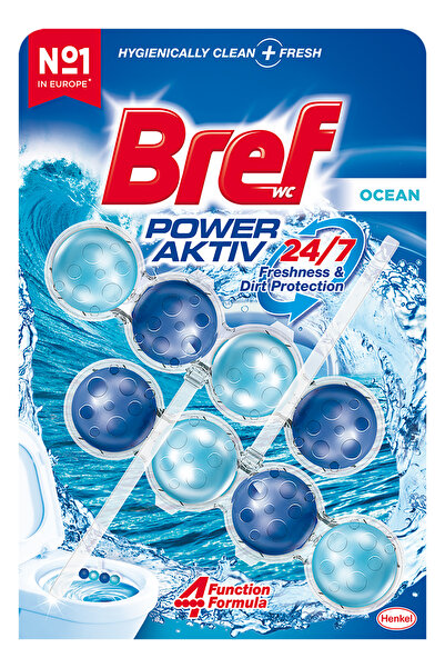 Bref Power Aktiv Katı Tuvalet Bloğu 5 Adet Okyanus Ikili (5'Lİ SET)