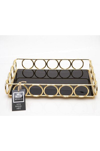 mba decor metal bending art Ring Model 1st Quality Stainless Gold Filled Iron Acrylic Base Tray Presentation Organizer Tableware Kitchen