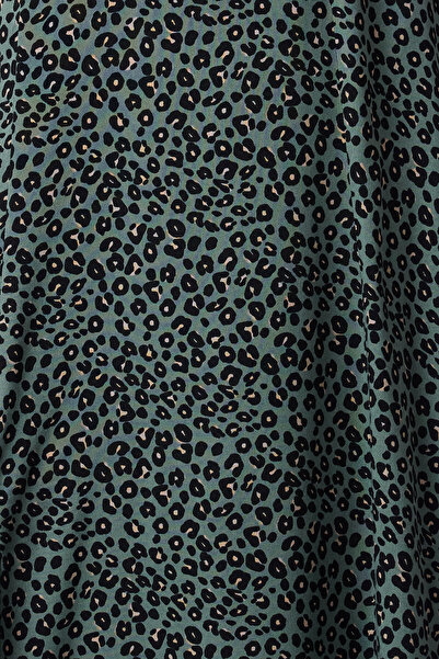 Trendyol Collection Khaki Animal Midi szőtt ruha TWOAW23EL00325