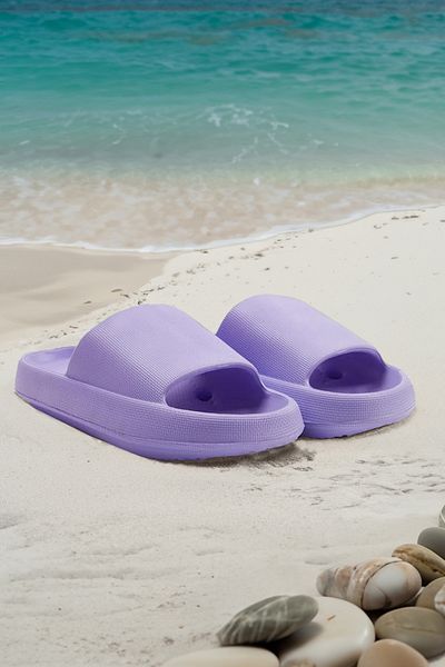 TRENDYOL SHOES Lilac Flatform Women's Pool Slippers Takss24Te00013