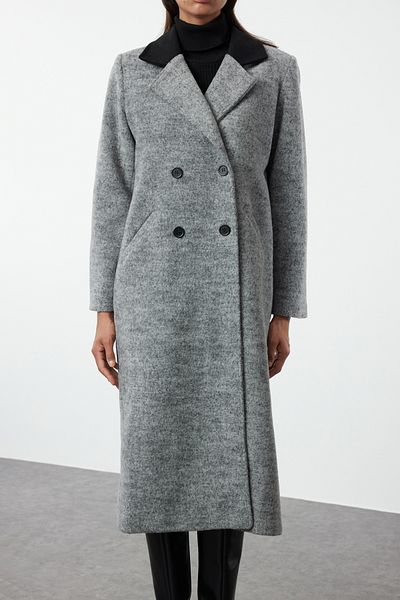 Trendyol Collection Dlouhá šedá blokovaná běžná srst - Twoaw25kb00076
