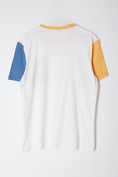 Edit by Trendyol Чоловіча футболка жовта з блочним принтом Regular Fit TEDAW25TS00000