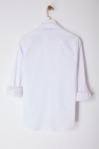 Edit by Trendyol Men's Slim Fit White Woven Shirt - Tedaw25Go00002