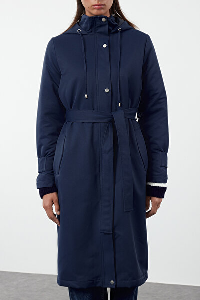 Trendyol Collection Sötétkék túlméretes vastag treck kabát - szálas belül Twoaw25tr00005