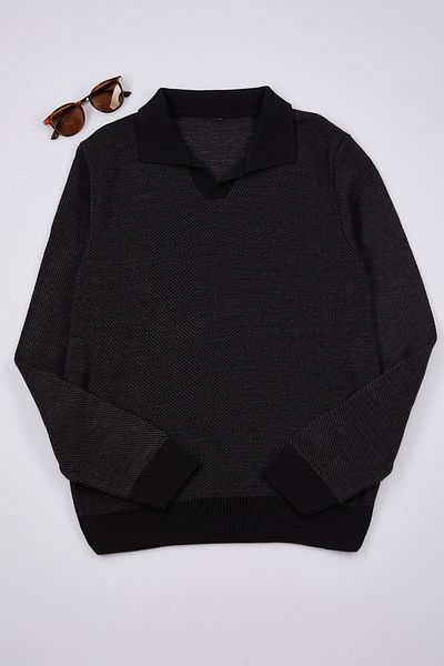 Trendyol Collection Anthrazitfarbener Rollkragen-Strickpullover - Regular Fit TMNAW21TS0002