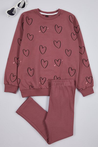 TRENDYOLKIDS طقم علوي من القطن بلوم - TKDAW25AU00005