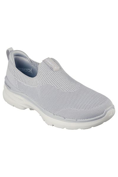 SKECHERS Women Go Vibrant Smile Slip On Walking Shoes, Grey