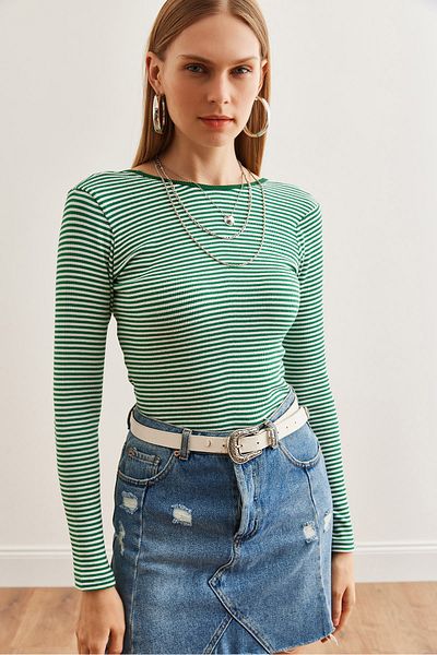 Olalook Emerald Green Διπλής Όψης Flexible Γυναικεία Μπλούζα - Blz- 19002707