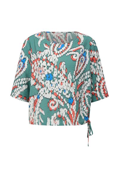 s.Oliver Blusenshirt, O-Shape, Saum mit Gummizug, Rundhalsausschnitt