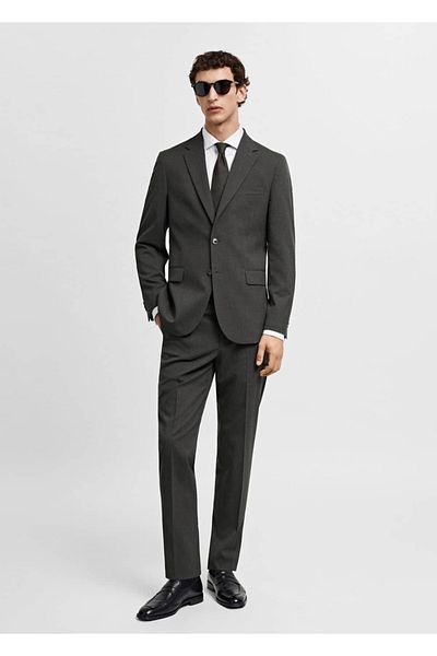 MANGO Man Slim Fit Stretch Fabric Fabric Trousers