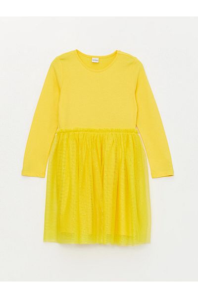 LC Waikiki Long Sleeve Crew Neck Girl's Dress