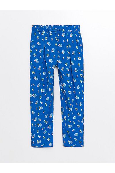 LC Waikiki Pantaloni cu talie elastică cu imprimeu floral pentru fetiță