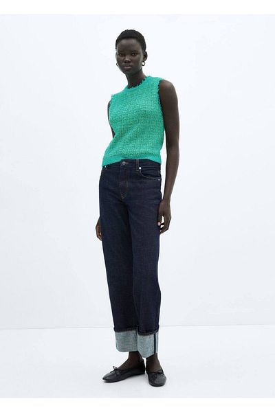 MANGO Woman Nahtlose Tweed-Bluse