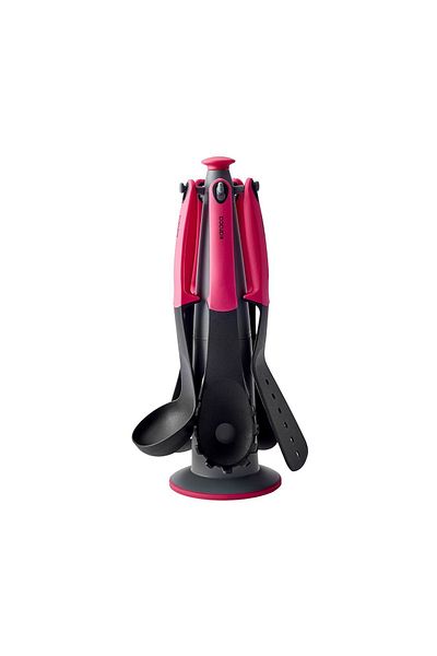 Karaca Dave Pink 6 Piece Serving Set with Stand
