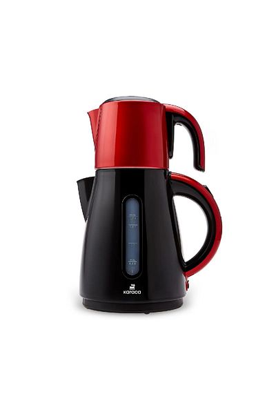 Karaca Daystar Steel Teapot 2 In 1 Tea Maker And Kettle Kettle Redgold