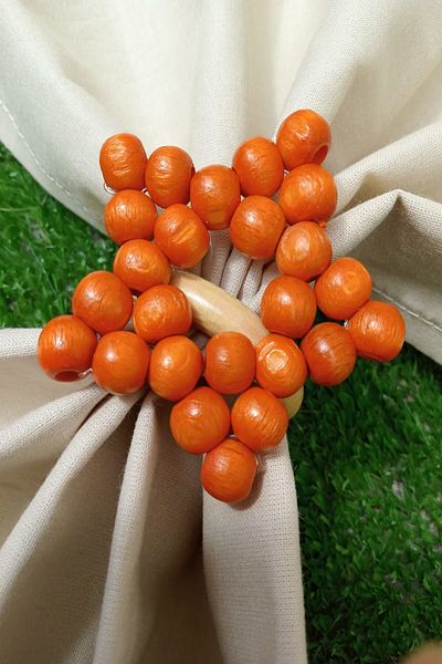 Emtory Home 6 bucăți Orange Star Servietă Ring - Servietă cu inel din lemn
