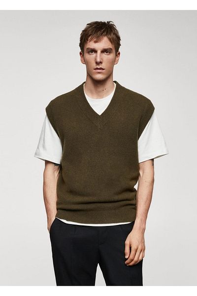 MANGO Man V-Neck Knitwear Vest