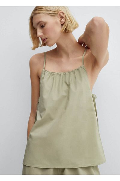 MANGO Woman Pyjama-Bluse aus Baumwolle