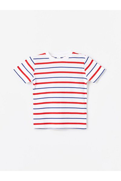 LC Waikiki Striped Crew Neck T-Shirt and Shorts for Baby Boy - Set of 2