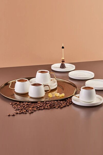 Karaca Saturn Set of 6 Coffee Cups 100 ml Gold
