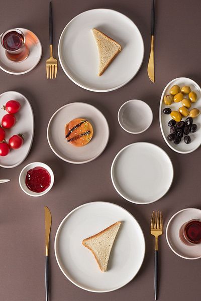 Karaca Cordelia Gray 26 Piece Porcelain Breakfast Serving Set for 6 Persons