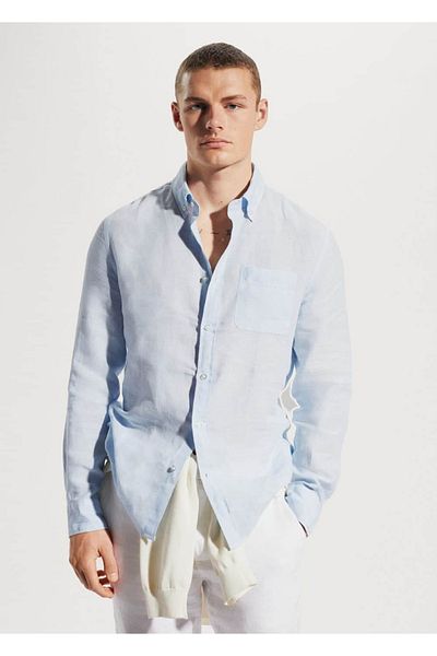 MANGO Man Πουκάμισο 100% λινό Slim Fit
