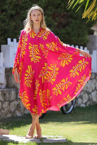 Chiccy Rochie casual oversize țesută - cu nasturi și buzunare