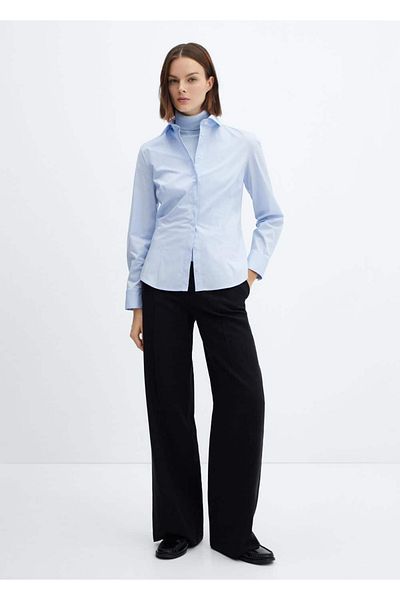 MANGO Woman Cămașă slim din bumbac