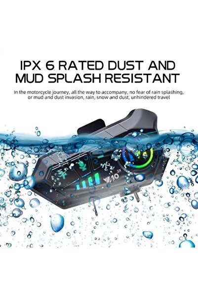 Dynego Kask Kulaklık Intercom Rgb Işıklı Motosiklet Y10 Otomotik Cevaplama