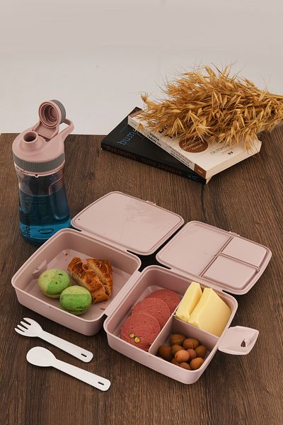Zuu Baby Lunch Box - Water Bottle Set of 2, Product Powder with Self Spoon