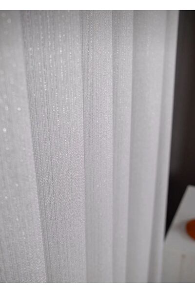 ERNGlobal Ütü Istemez Simli Kar Desen Sık Pileli Tül Perde 1x3 Her Odaya Uygun Tül Perde En X Boy