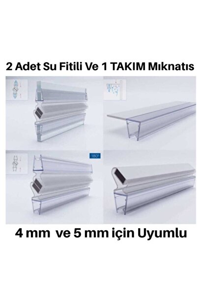 Genel Markalar Duşakabin Mıknatısı 1takım Ve 2 Adet Duşakabin Suluk Fitili 4mm, 5mm Ve 6mm 180 Cm Cam Için