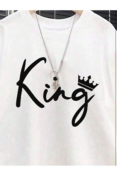 Massgai Дитячий бавовняний комплект футболки та шортів з принтом King