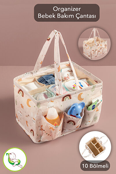 Meleni Baby Çok Amaçlı Bölmeli Organizer Çanta - Anne Bebek Bakım Çantası - T...