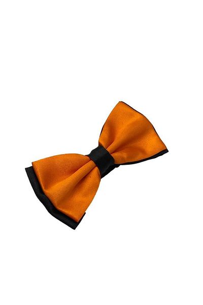 Brianze Satin Bow Tie - Orange Black