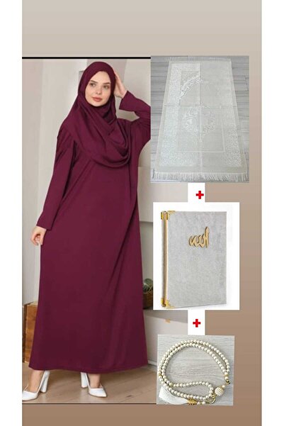 medipek Düz namaz elbisesi yasin,seccade ve 99'luk inci tesbih