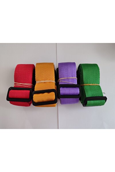 BALP 4 Colored Luggage Belt - Red, Orange, Purple and Green, 4 Cm Total 4 Pieces